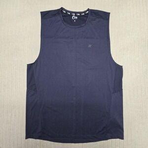 Zyia Active Tank Top Mens Large Blue Sleeveless Mesh Athletic Training Shirt